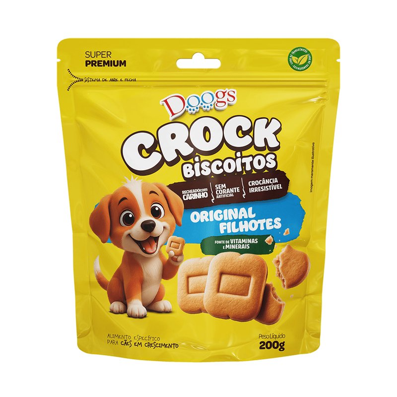 Biscoito Doogs Carne e Leite 200g