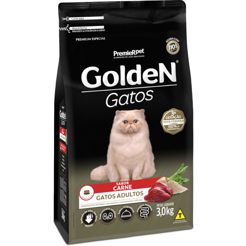 Ração Golden Gatos Adultos Carne 1kg